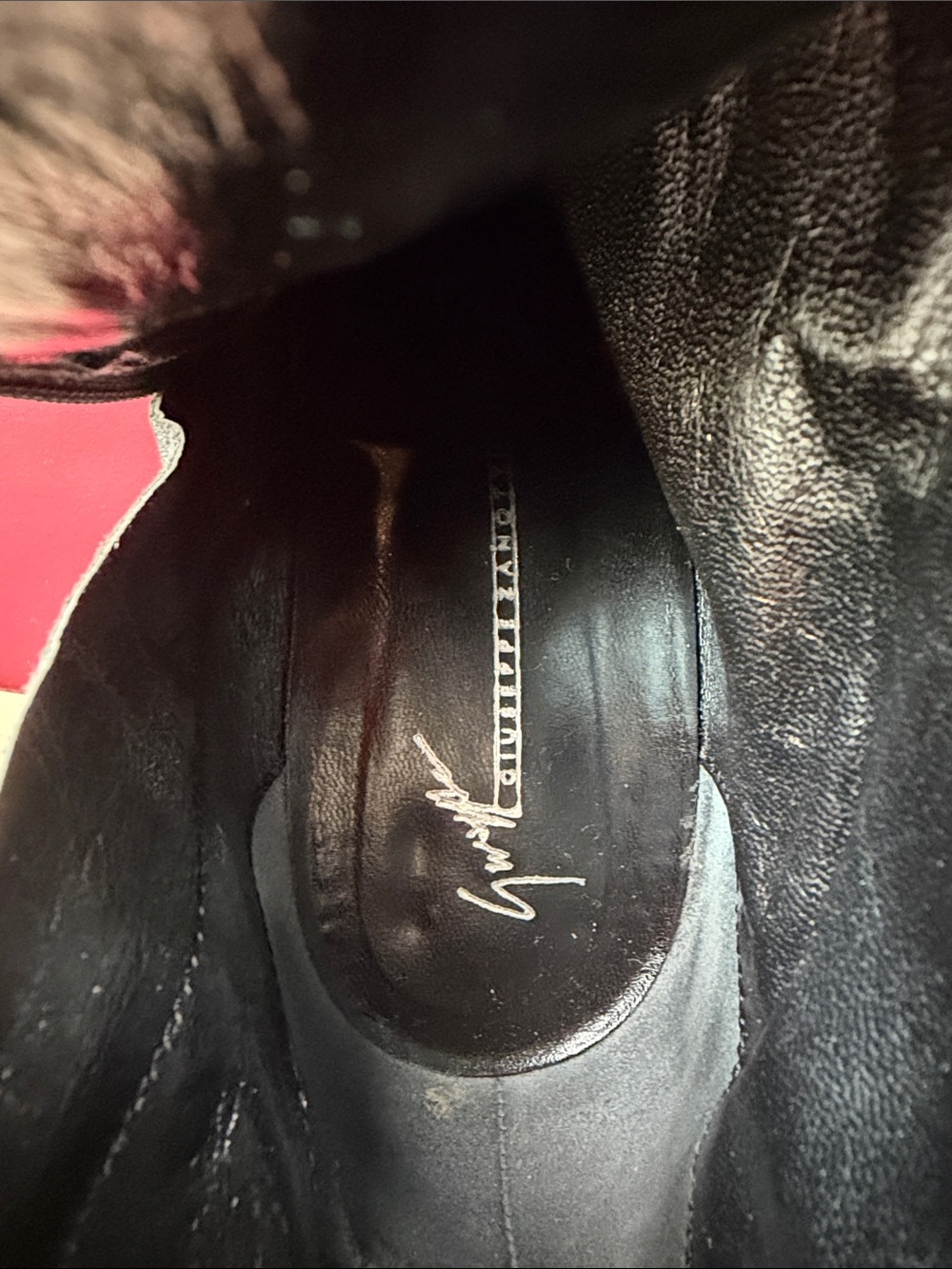 Giuseppe Zanotti Black Leather Stiletto Ankle Boots with Crystal Flower Accent - Picture 2 of 5